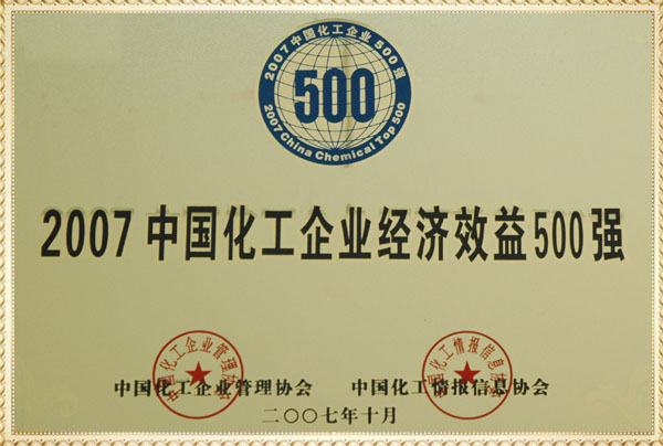 遠(yuǎn)興2007年化工企業(yè)500強(qiáng)獎(jiǎng)牌